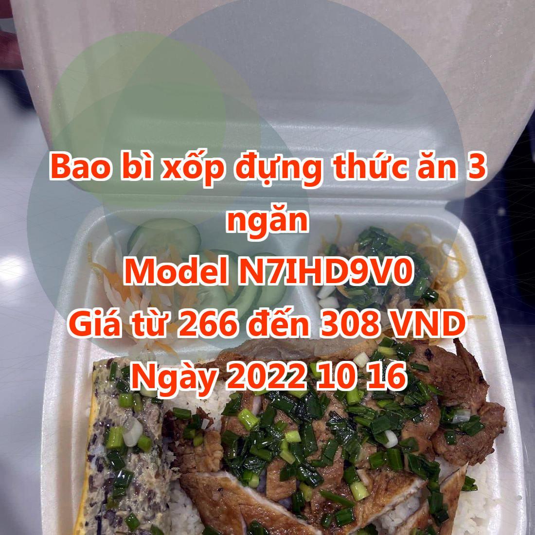 Bao bì xốp đựng thức ăn 3 ngăn - Model N7IHD9V0 - Giá 266 đồng