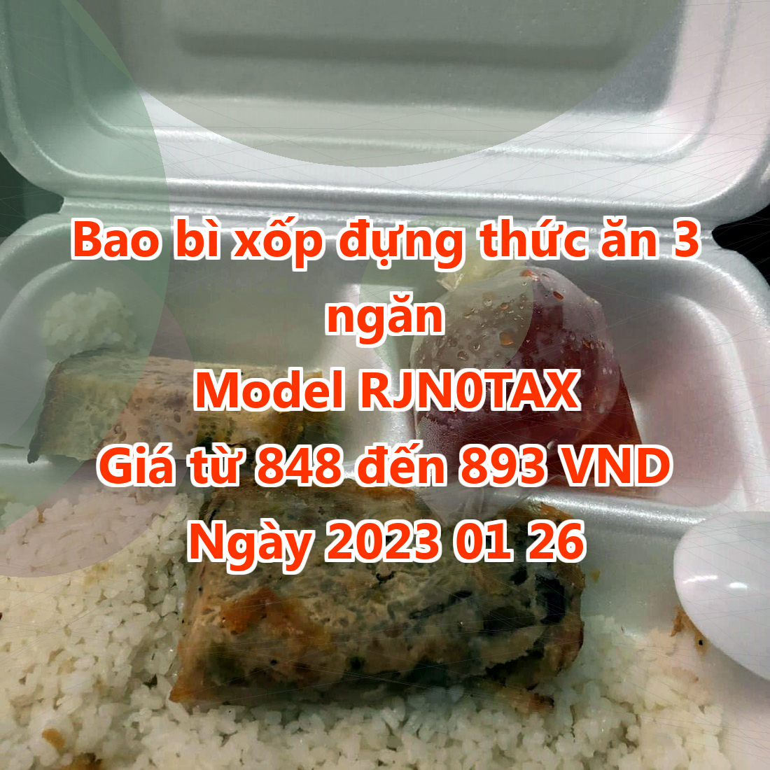 Bao bì xốp đựng thức ăn 3 ngăn - Model RJN0TAX