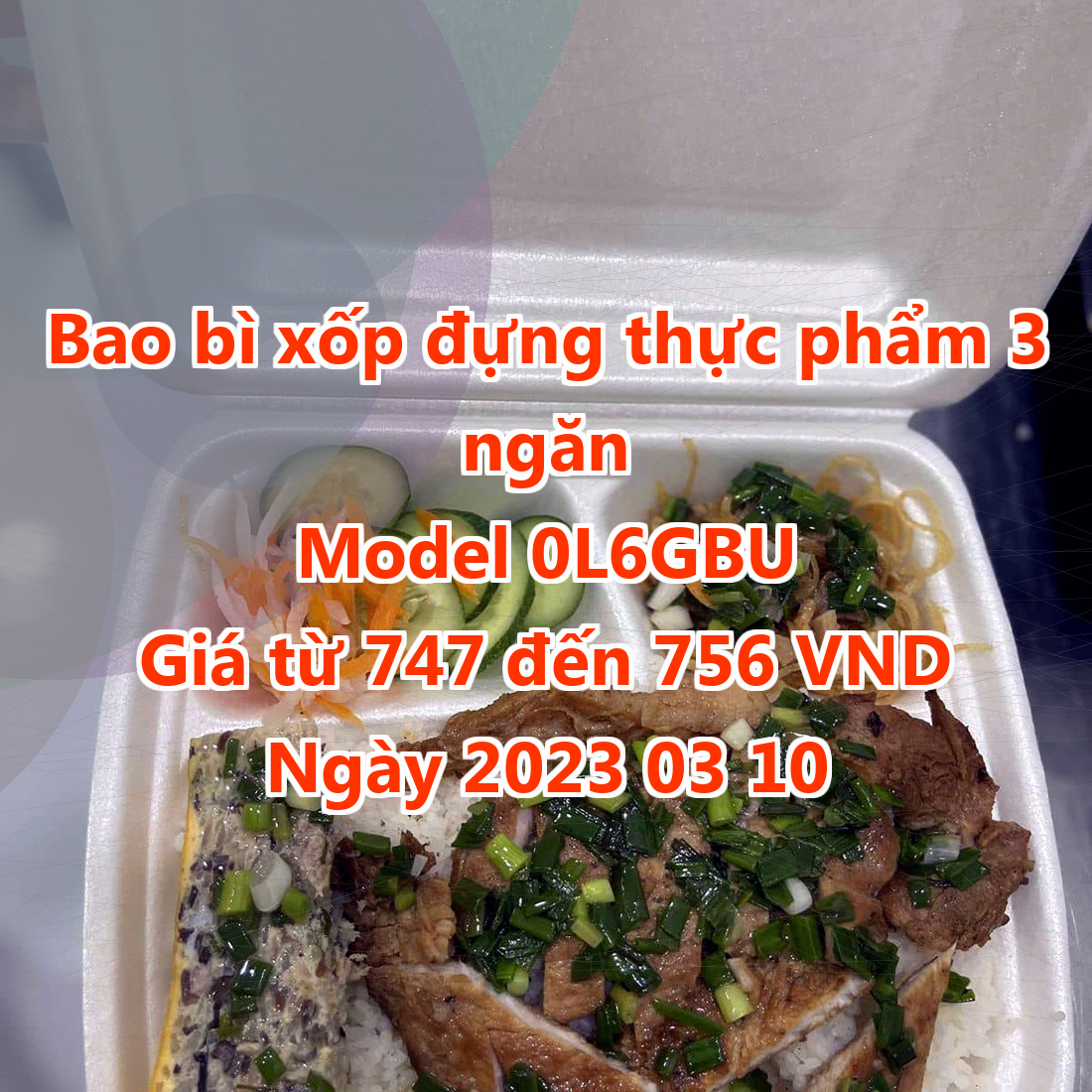 Bao bì xốp đựng thực phẩm 3 ngăn - Model 0L6GBU - Màu Lime Green