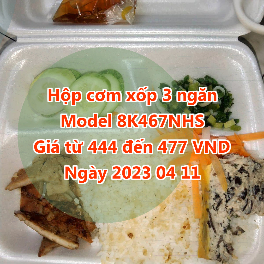 Hộp cơm xốp 3 ngăn - Model 8K467NHS