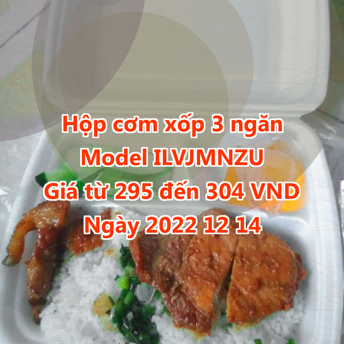 Hộp cơm xốp 3 ngăn - Model ILVJMNZU