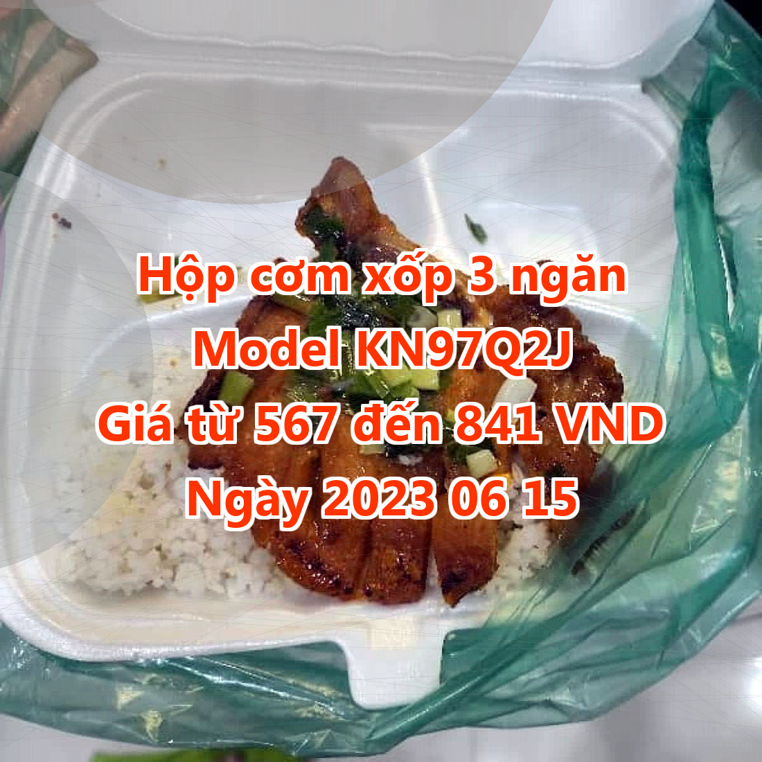 Hộp cơm xốp 3 ngăn - Model KN97Q2J