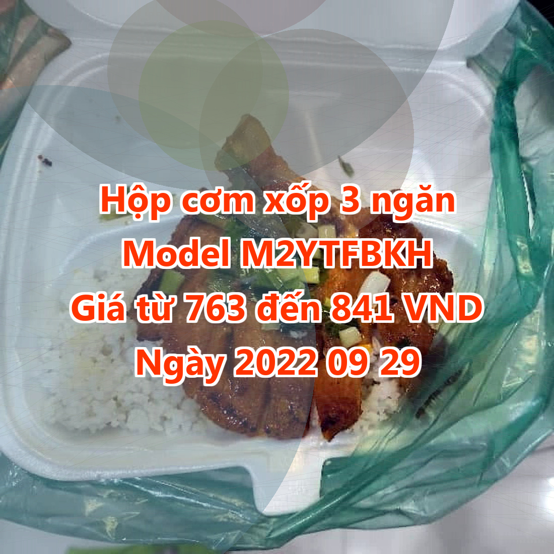 Hộp cơm xốp 3 ngăn - Model M2YTFBKH