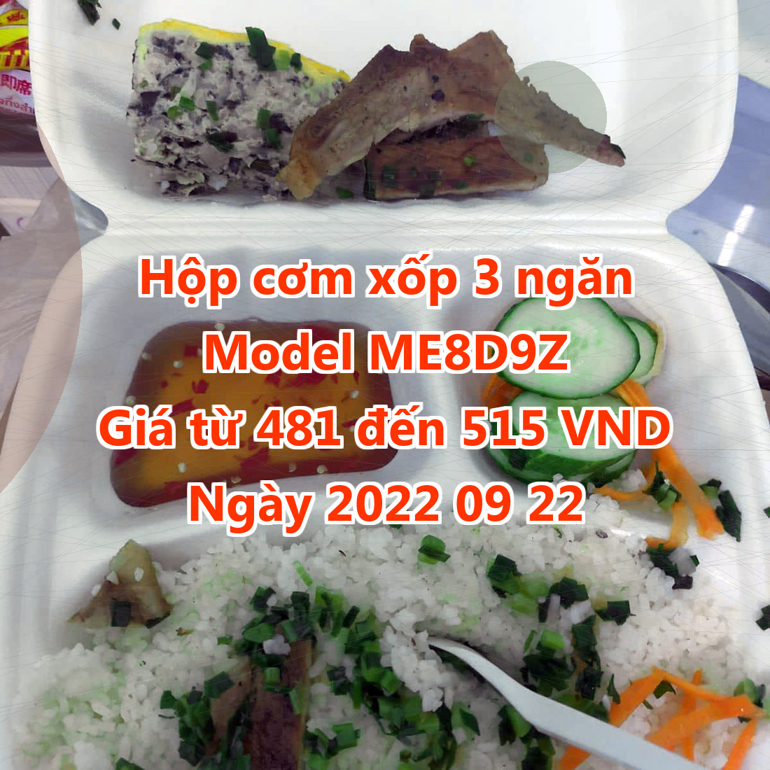 Hộp cơm xốp 3 ngăn - Model ME8D9Z