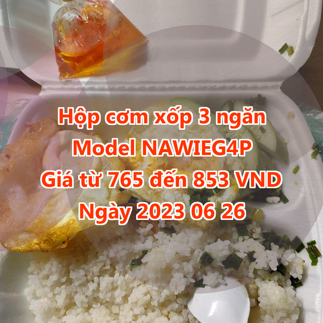 Hộp cơm xốp 3 ngăn - Model NAWIEG4P