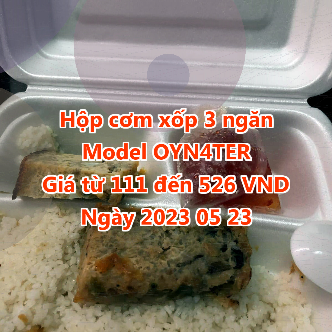 Hộp cơm xốp 3 ngăn - Model OYN4TER