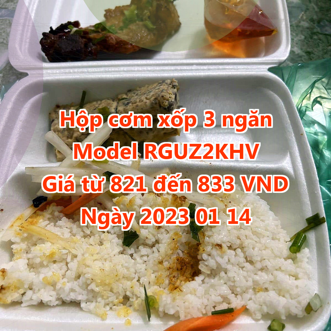 Hộp cơm xốp 3 ngăn - Model RGUZ2KHV