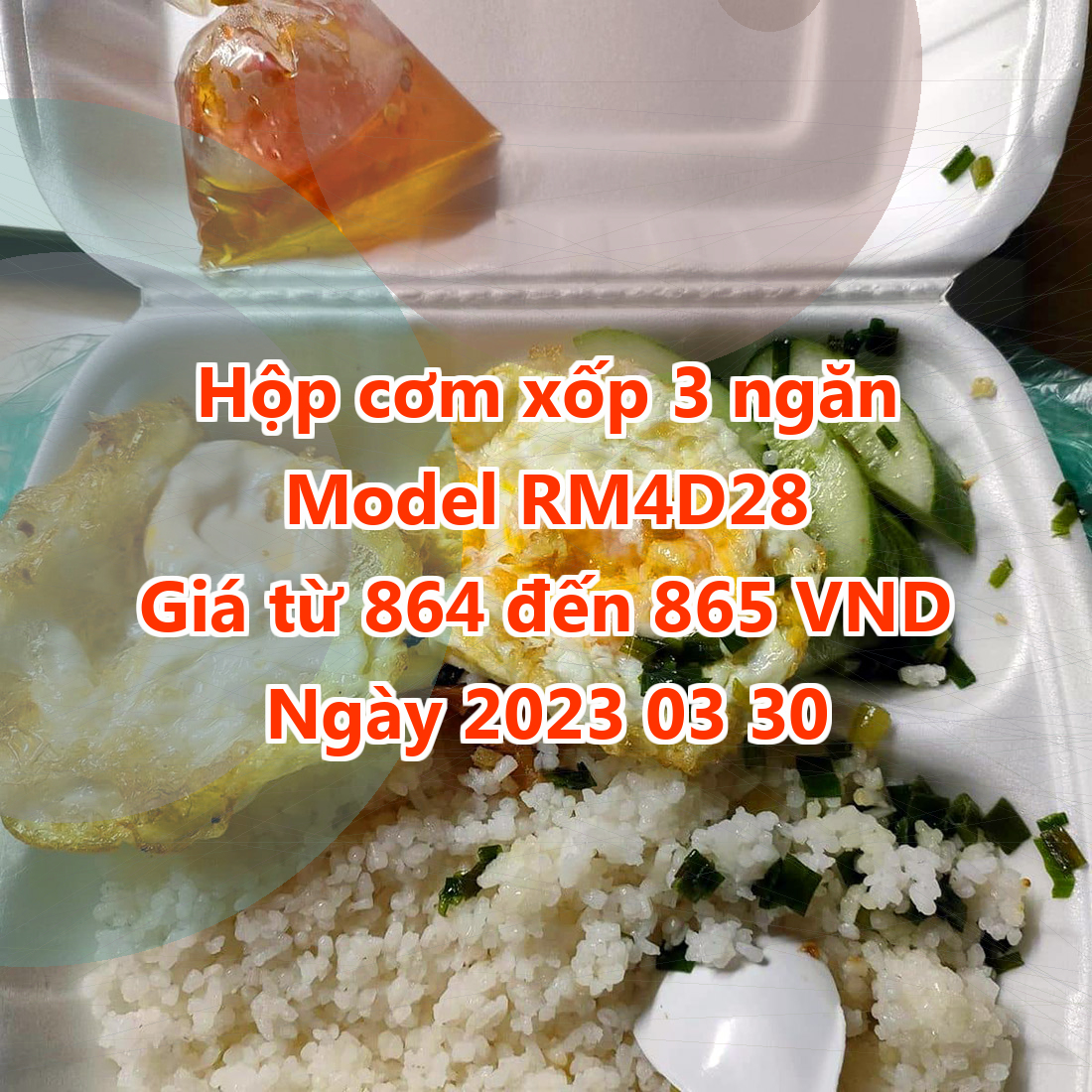 Hộp cơm xốp 3 ngăn - Model RM4D28