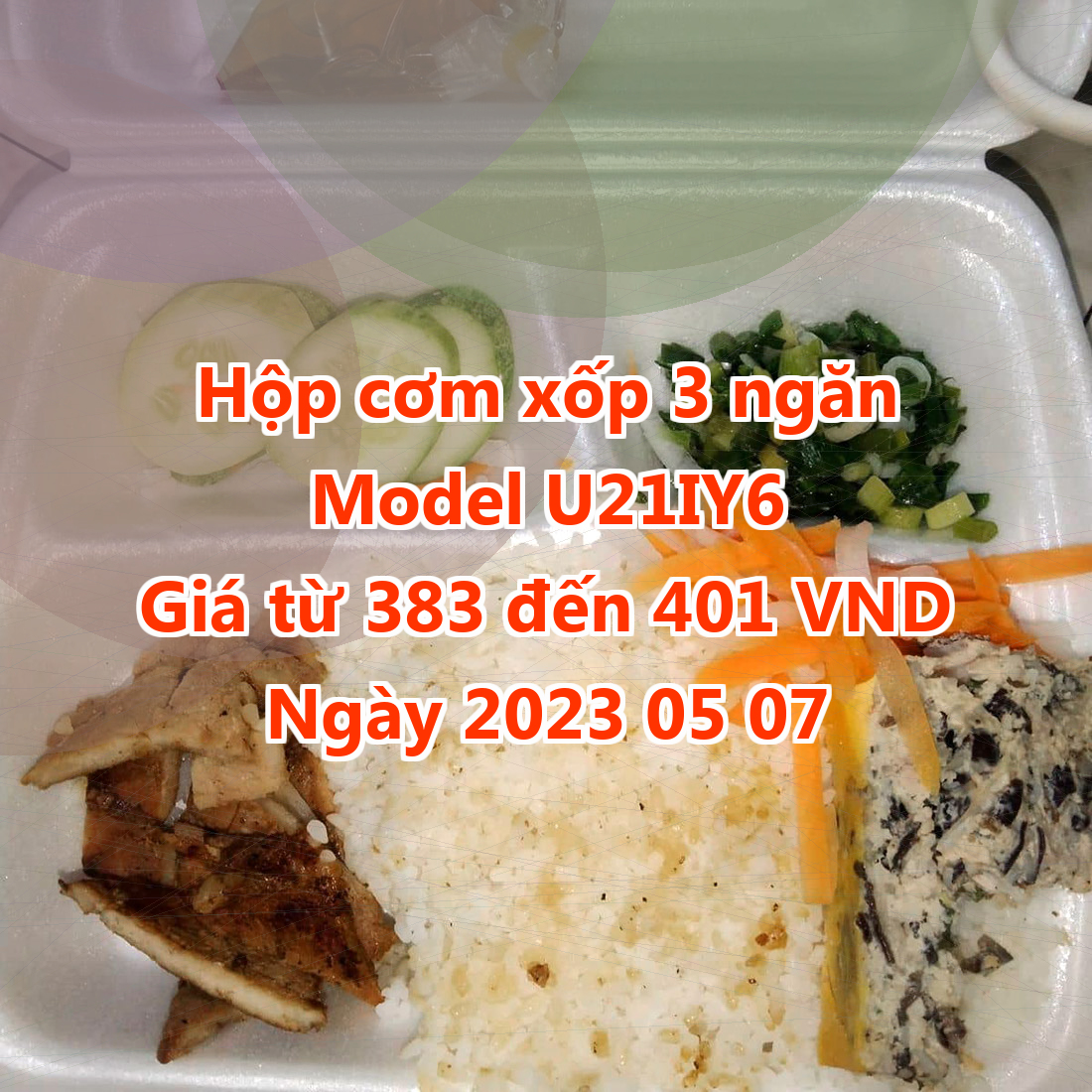 Hộp cơm xốp 3 ngăn - Model U21IY6