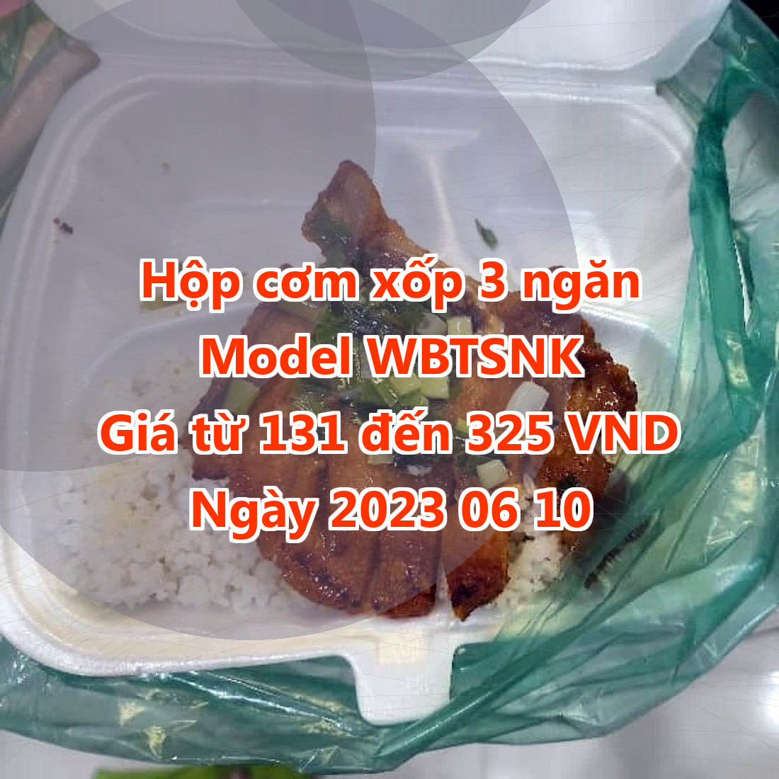 Hộp cơm xốp 3 ngăn - Model WBTSNK