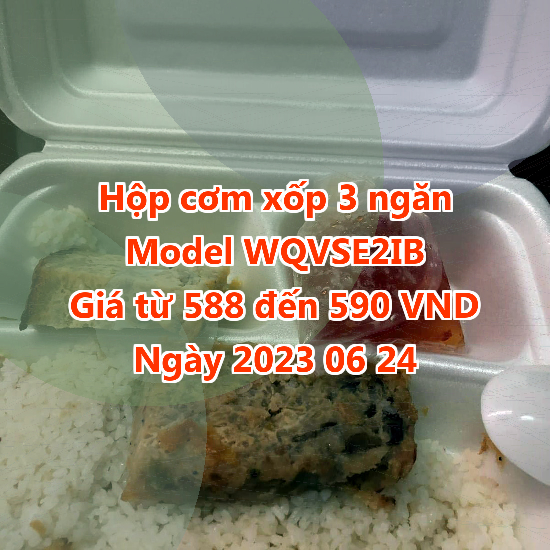 Hộp cơm xốp 3 ngăn - Model WQVSE2IB