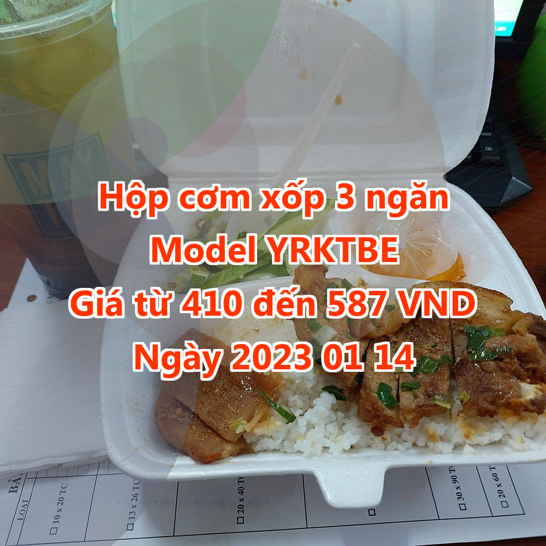 Hộp cơm xốp 3 ngăn - Model YRKTBE - Màu Dark Violet