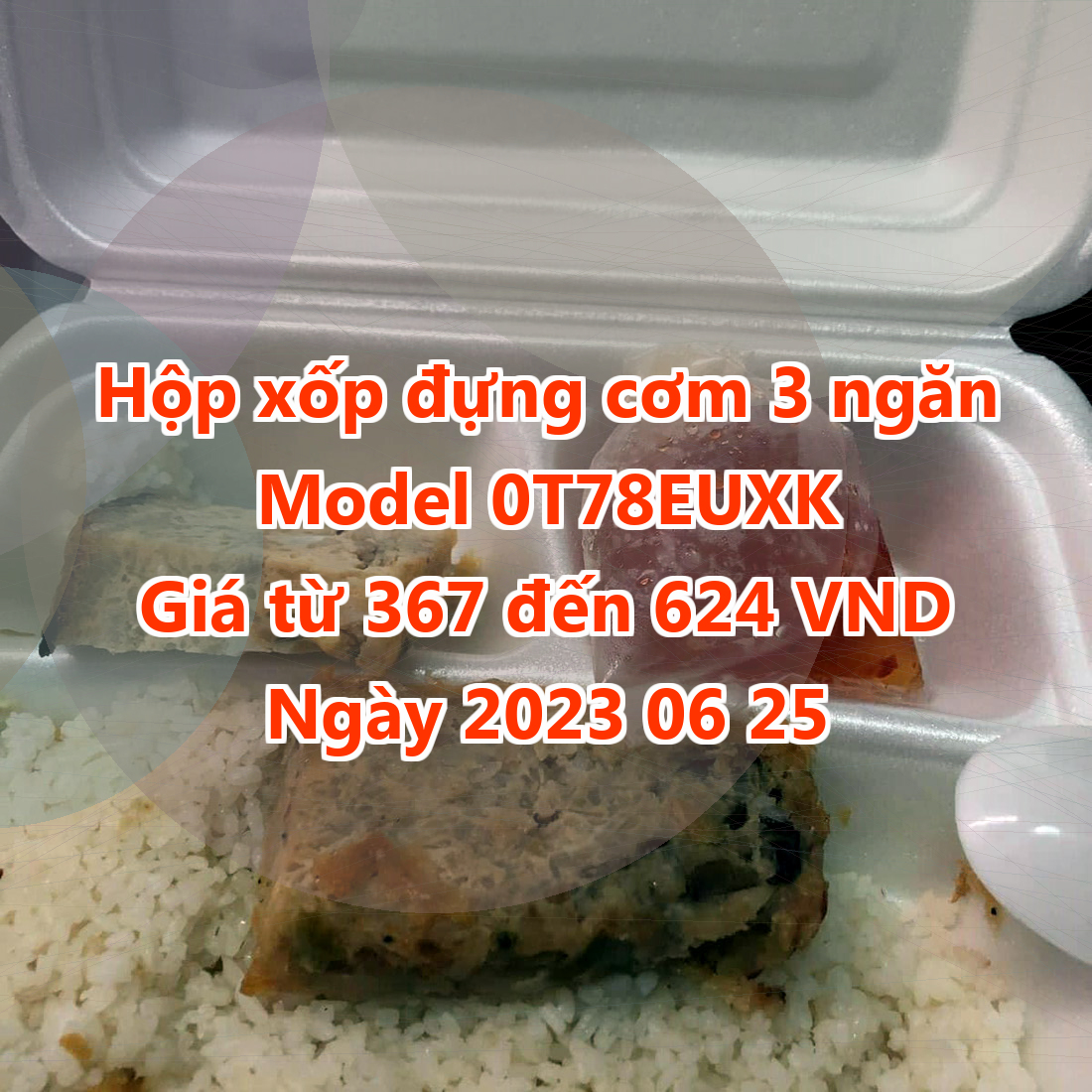 Hộp xốp đựng cơm 3 ngăn - Model 0T78EUXK - Màu Blue Violet