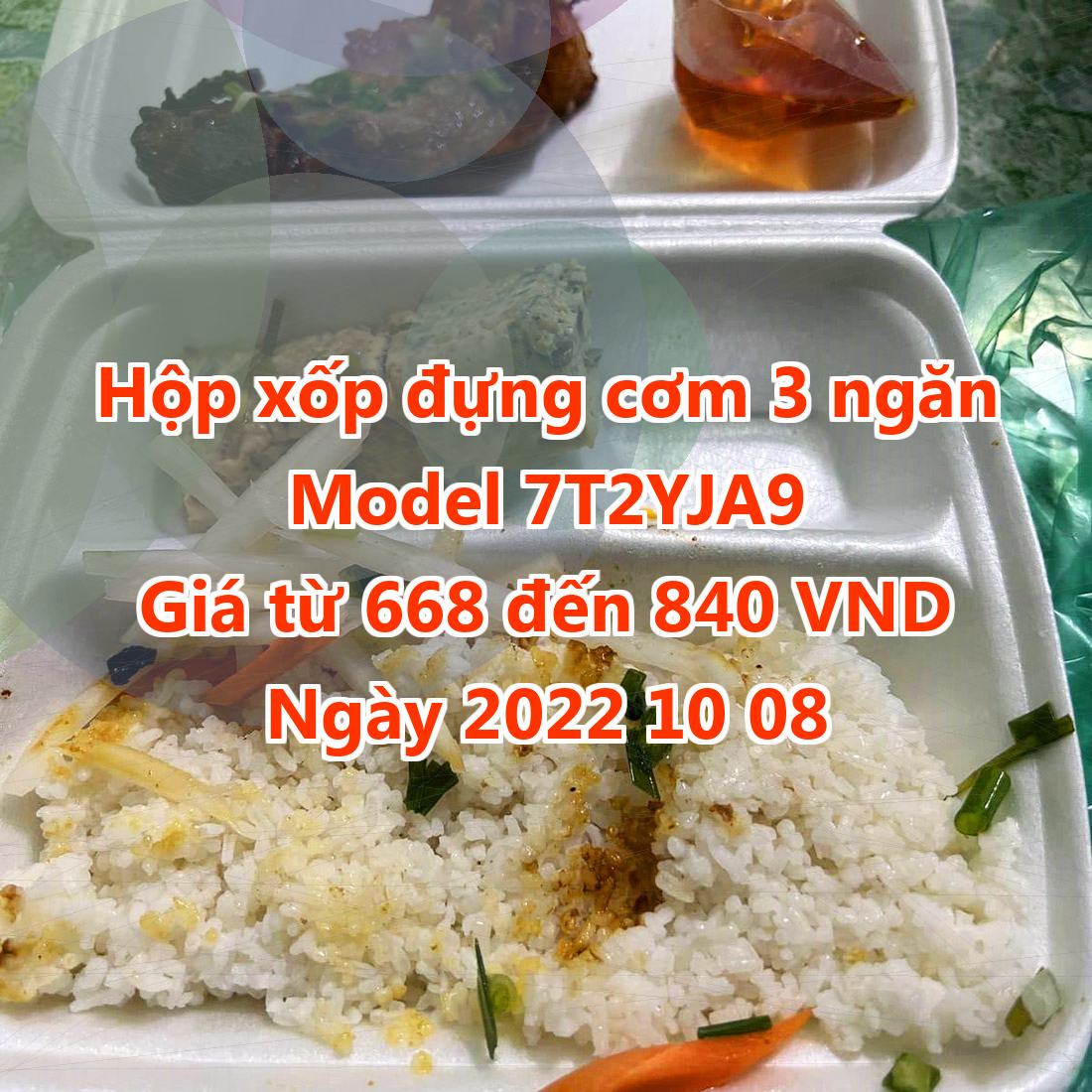 Hộp xốp đựng cơm 3 ngăn - Model 7T2YJA9 - Màu Slate Gray