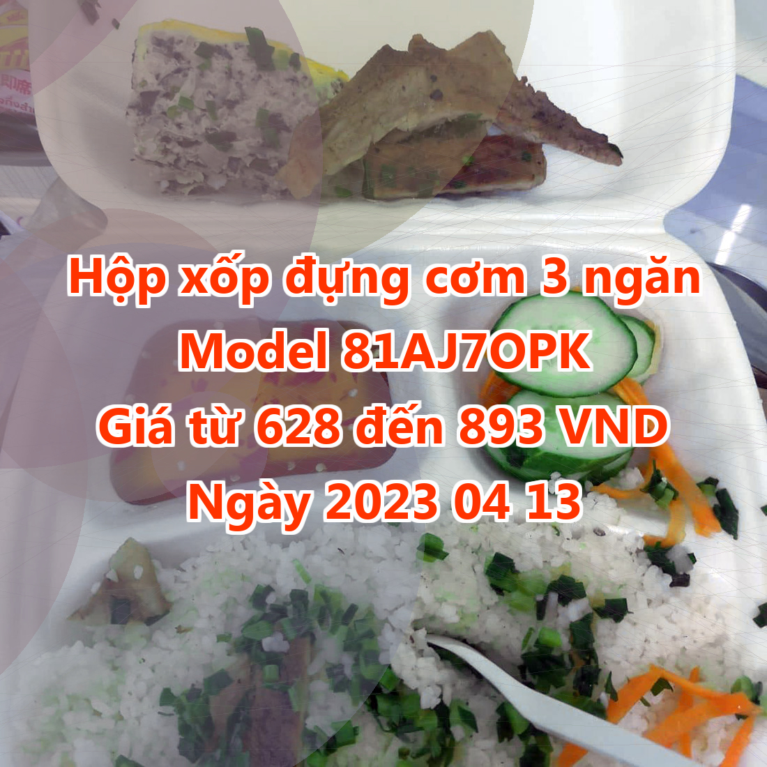 Hộp xốp đựng cơm 3 ngăn - Model 81AJ7OPK