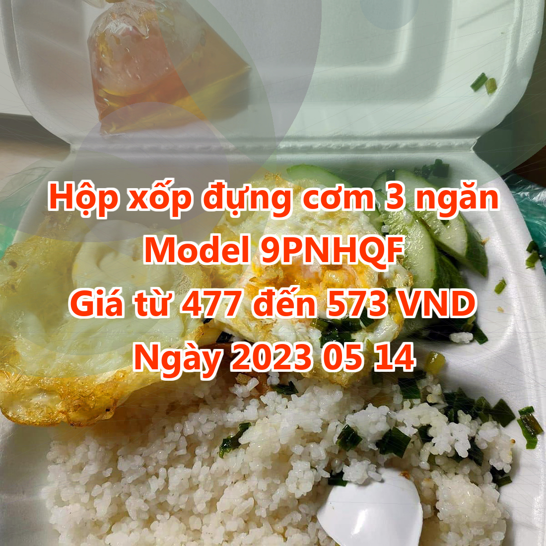 Hộp xốp đựng cơm 3 ngăn - Model 9PNHQF - Màu Dark Slate Gray