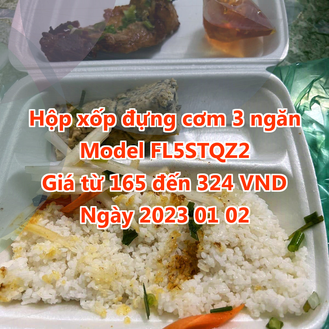 Hộp xốp đựng cơm 3 ngăn - Model FL5STQZ2 - Giá 165 VND