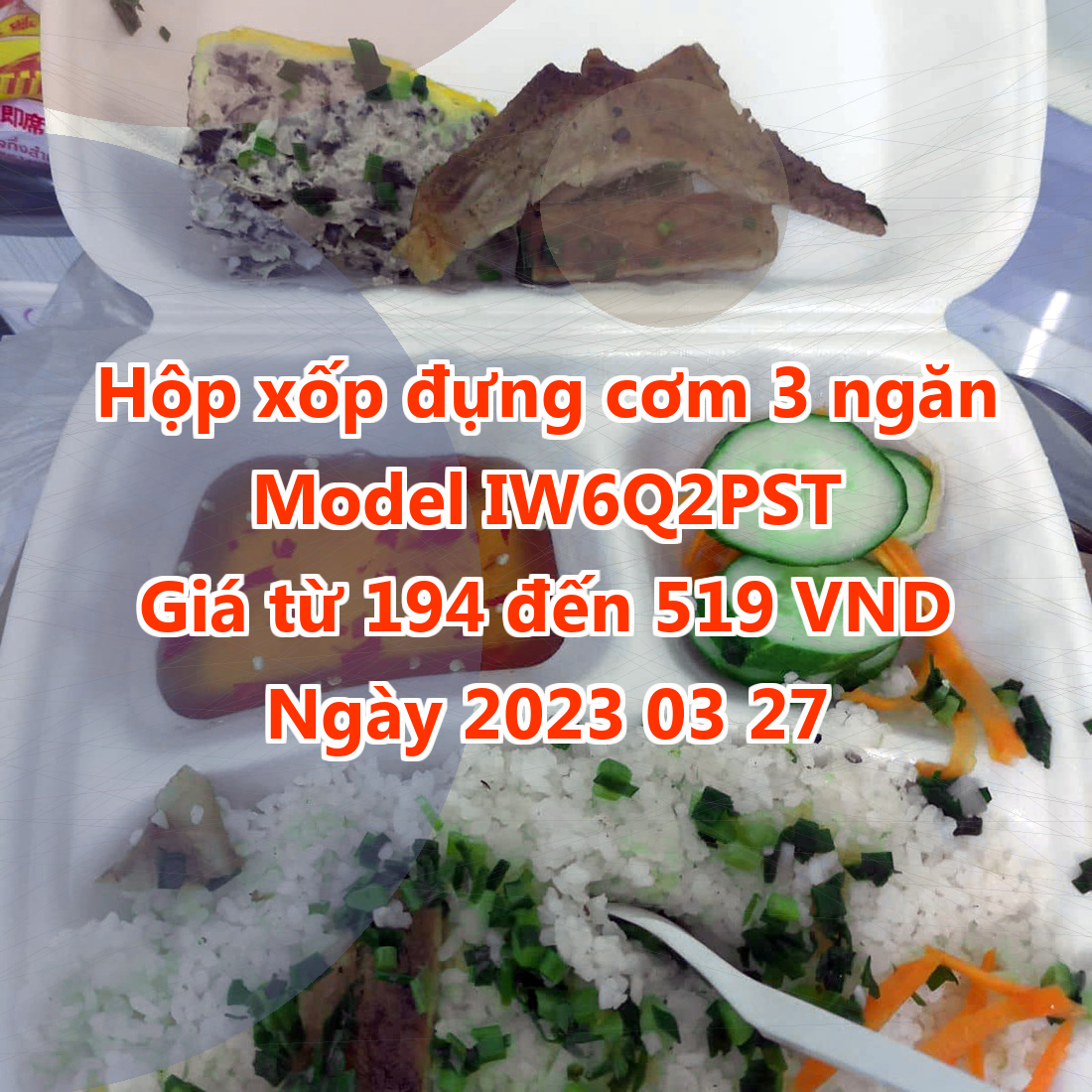 Hộp xốp đựng cơm 3 ngăn - Model IW6Q2PST