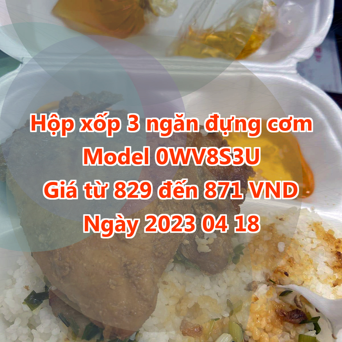 Hộp xốp 3 ngăn đựng cơm - Model 0WV8S3U - Màu Burly Wood