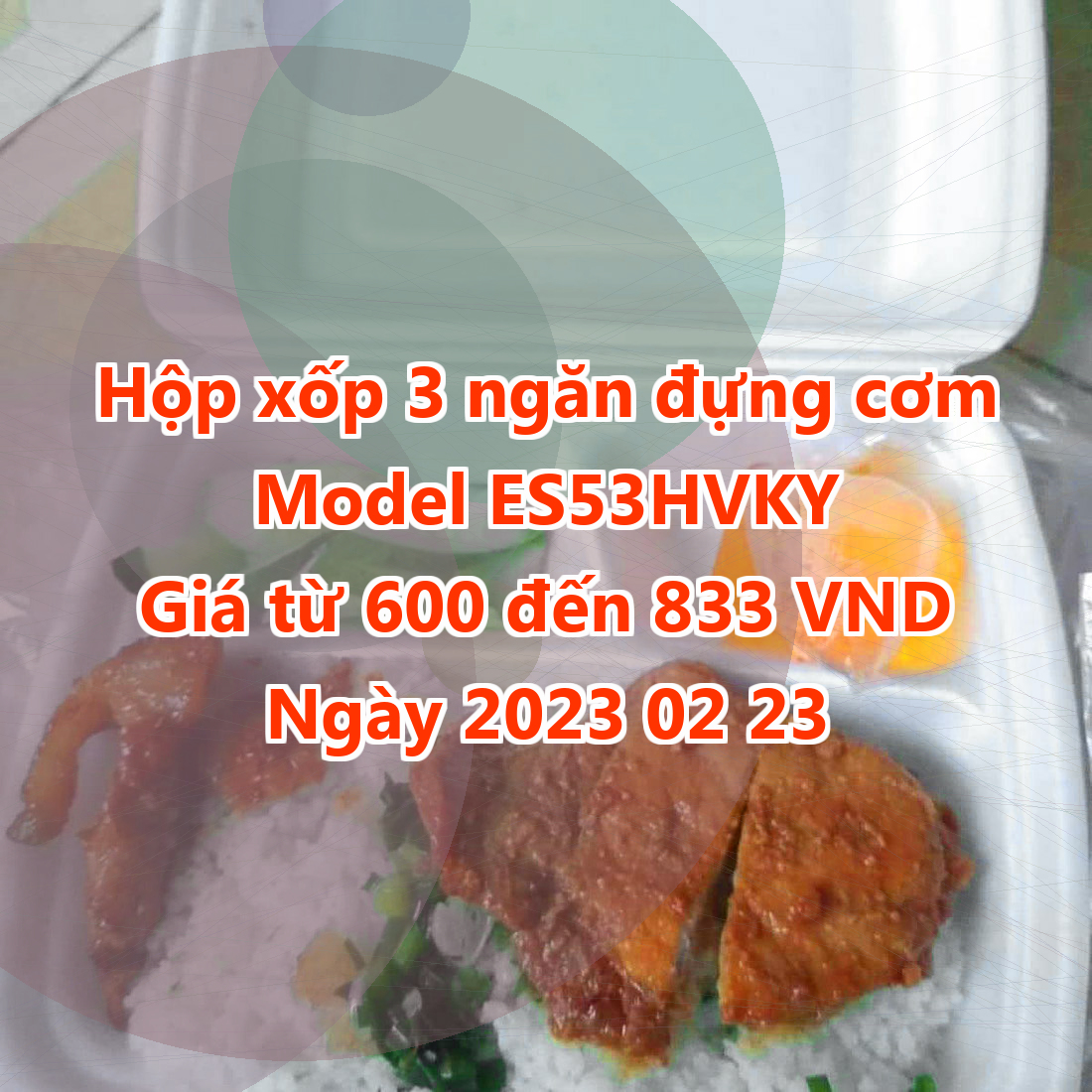 Hộp xốp 3 ngăn đựng cơm - Model ES53HVKY