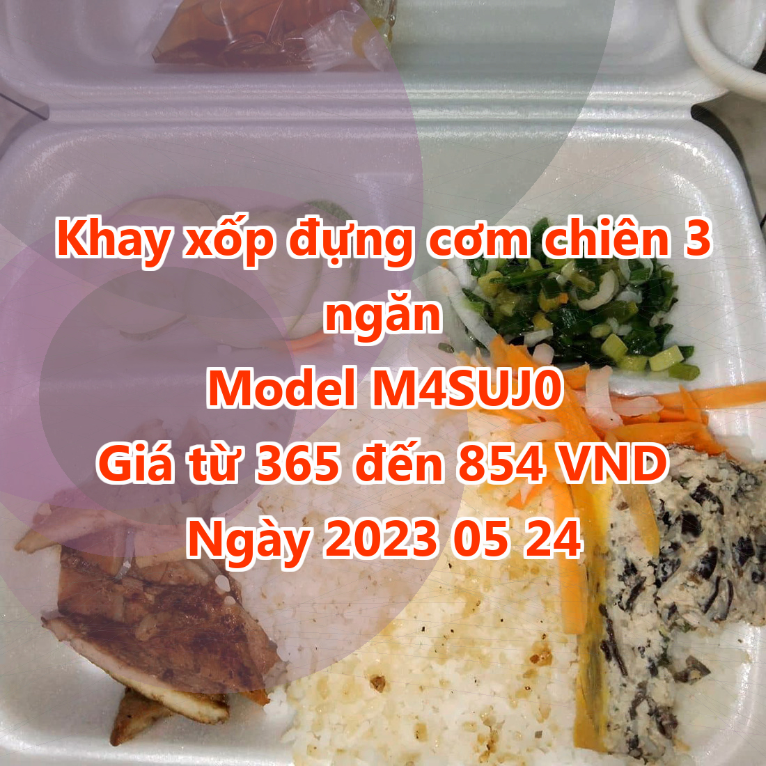 Khay xốp đựng cơm chiên 3 ngăn - Model M4SUJ0