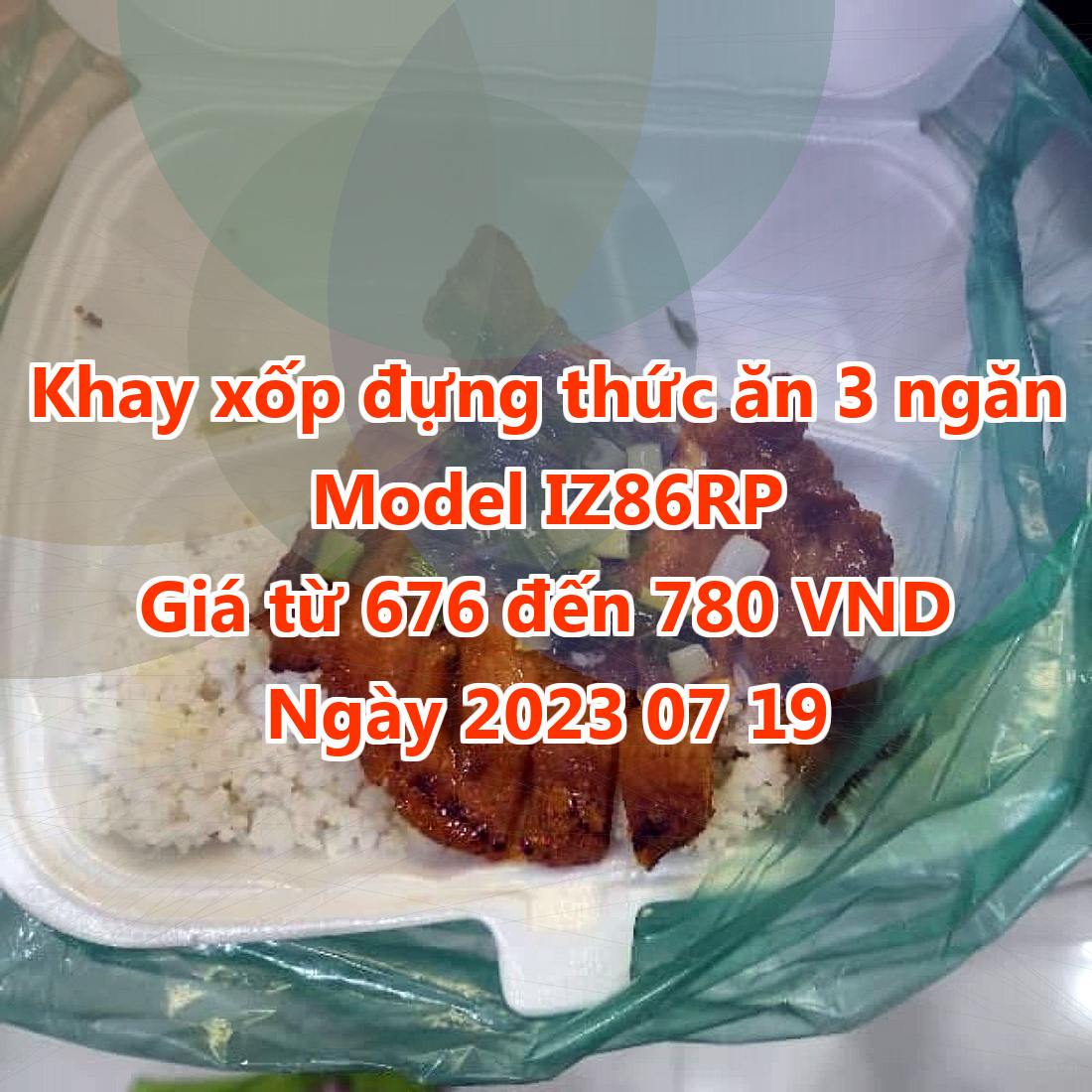 Khay xốp đựng thức ăn 3 ngăn - Model IZ86RP