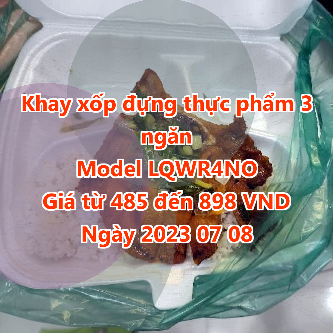 Khay xốp đựng thực phẩm 3 ngăn - Model LQWR4NO