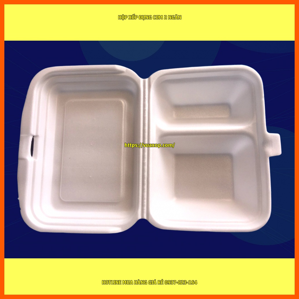Sản phẩm hộp đựng cơm 2 ngăn được dùng nhiều trong các quám cơm